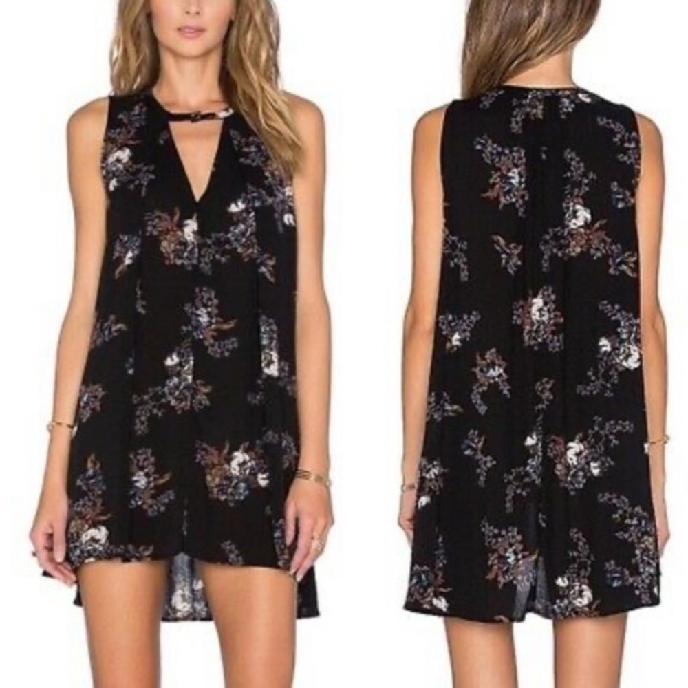 Free People Snap Out Of It Floral Rayon Tunic Dress